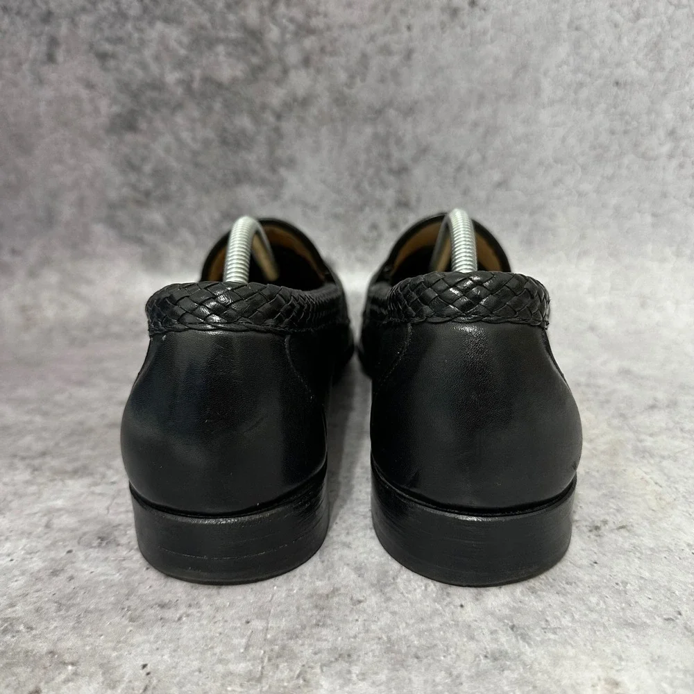 Allen Edmonds Maxfield Loafers Mens 13 Black Tassel Braided Leather Dress Shoes